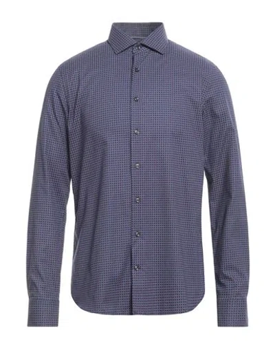 Michael Kors Mens Man Shirt Midnight Blue Size 15 ½ Cotton, Elastane