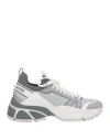 Michael Kors Mens Man Sneakers Light Grey Size 9 Textile Fibers, Leather In Grey