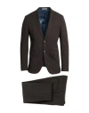 Michael Kors Mens Man Suit Dark Brown Size 38 Polyester, Wool, Elastane In Brown