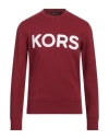 MICHAEL KORS MENS MICHAEL KORS MENS MAN SWEATSHIRT BURGUNDY SIZE M COTTON, POLYESTER, ELASTANE