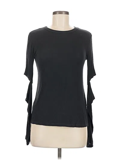 Pre-owned Michael Lauren 3/4 Sleeve Top Black Cold Shoulder Neckline Tops