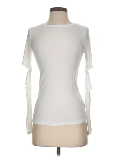 Pre-owned Michael Lauren 3/4 Sleeve Top Ivory Boatneck Tops