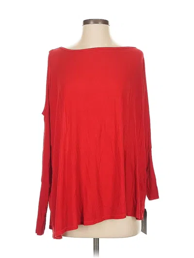 Michael Lauren 3/4 Sleeve Top Red Boatneck Tops