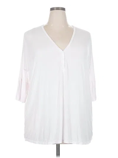 Pre-owned Michael Lauren 3/4 Sleeve T-shirt In White