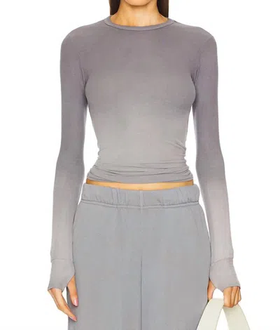 Michael Lauren Alick Ombre Ribbed Top In Grey In Gray