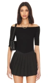 Michael Lauren Carleton Off Shoulder Top In Black