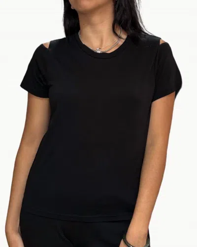 Michael Lauren Coda Fitted Tee In Black