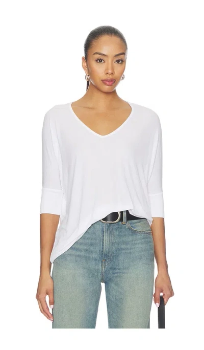 Michael Lauren Dylan 3/4 Sleeved Draped V-neck In 화이트