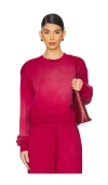 Shop Michael Lauren Exon Crew Neck Pullover Sweatshirt In Burgundy