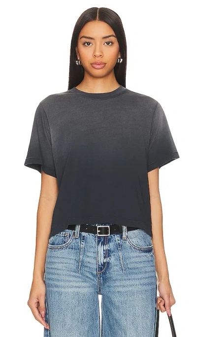 Michael Lauren Hester Ombre Crop Boxy Tee In Black