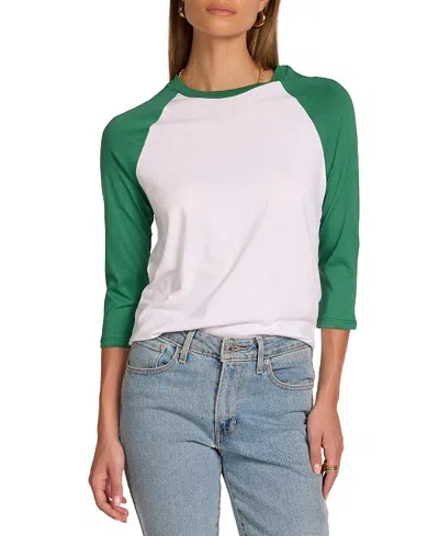 Michael Lauren Katya Raglan 3/4-sleeve Tee In Green