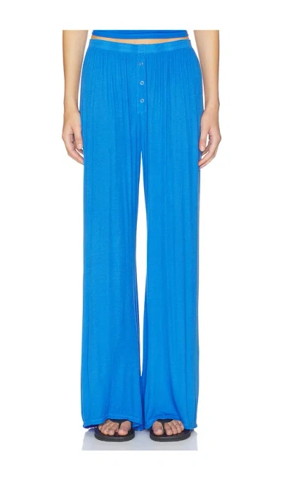 Michael Lauren Laguna Wide Leg Pant With Snaps In Blue