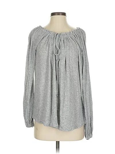 Pre-owned Michael Lauren Long Sleeve Blouse In Gray