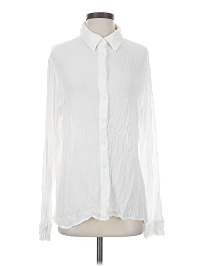 Pre-owned Michael Lauren Long Sleeve Blouse In White