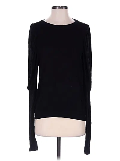 Pre-owned Michael Lauren Long Sleeve Top Black Boatneck Tops