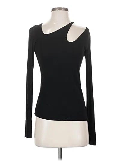 Pre-owned Michael Lauren Long Sleeve Top Black One Shoulder Neckline Tops