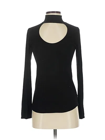 Pre-owned Michael Lauren Long Sleeve Top Black Turtleneck Tops