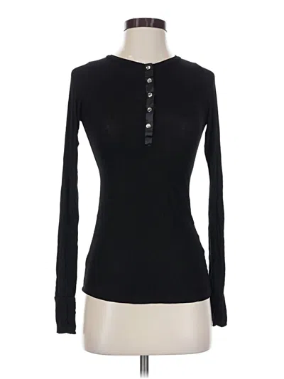 Pre-owned Michael Lauren Long Sleeve Top Black Turtleneck Tops