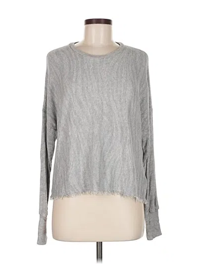 Pre-owned Michael Lauren Long Sleeve Top Gray Crew Neck Tops