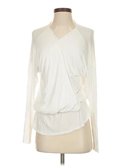 Pre-owned Michael Lauren Long Sleeve Top Ivory One Shoulder Neckline Tops In White