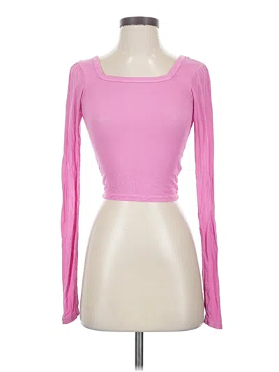 Pre-owned Michael Lauren Long Sleeve T-shirt In Pink