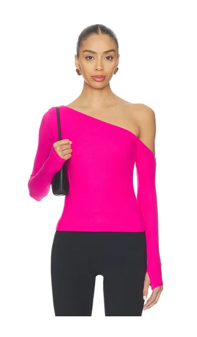 Michael Lauren Magdaleno Asymmetrical Longsleeve Top In Pink