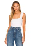 Michael Lauren Marco Wide Strap V Back Tank In White In White