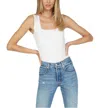 Michael Lauren Marco Wide Strap V Back Tank In White In White