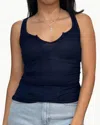 Michael Lauren Murphy Front Open Slit Tank In Astral Navy In Multi
