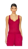 Michael Lauren Murphy Tank With Open Slit Front In Burgundy