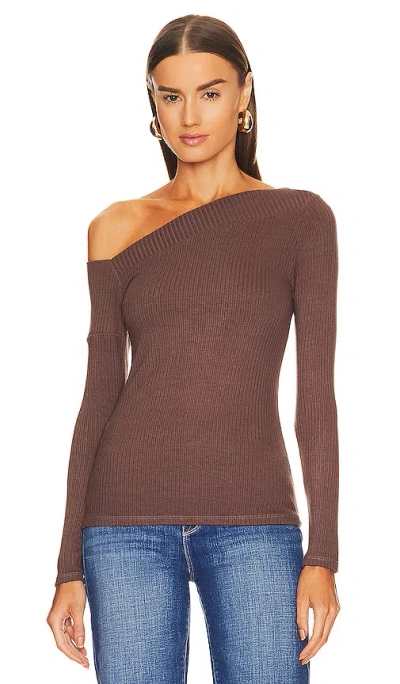 Michael Lauren Off Shoulder Long Sleeve In Brownie