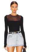 Michael Lauren Oslo Mesh Top In Black