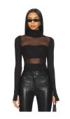 Michael Lauren Rem Long Sleeve Fitted Turtleneck Top In Black