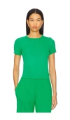 Michael Lauren Rhea Short Sleeve Fitted Top In 亮片 & 黑色