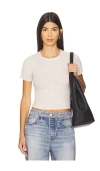 Michael Lauren Rhea Short Sleeve Fitted Top In White