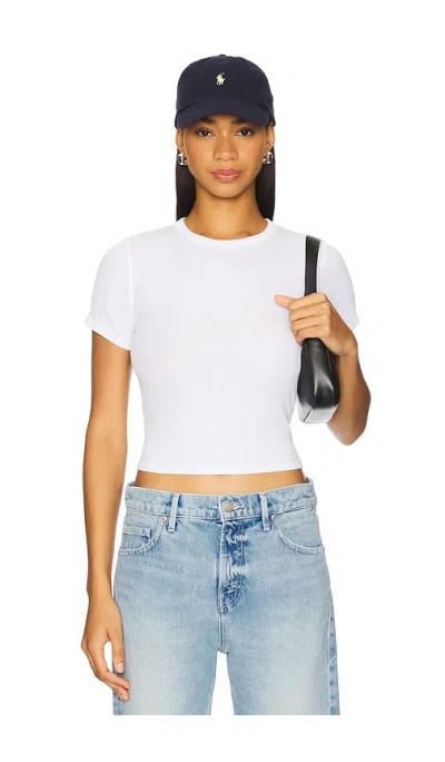 Michael Lauren Rhea Short Sleeve Fitted Top In White