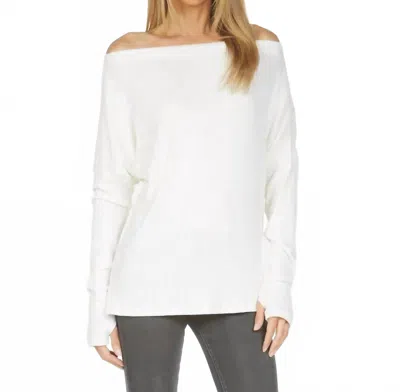 Michael Lauren Santos Le Drop Shoulder Sweater Top In Ivory In White