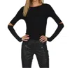 Michael Lauren Solomon Long Sleeve Top In Black In Black