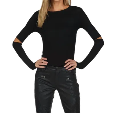 Michael Lauren Solomon Long Sleeve Top In Black