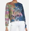 Michael Lauren Tie Dye Sweatshirt In Midnight Candy In Multi