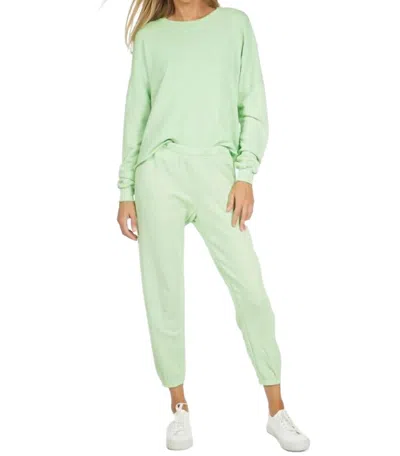 Michael Lauren Travis Crop Pullover In Slime Green