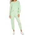 Michael Lauren Travis Crop Pullover In Slime Green In Multi
