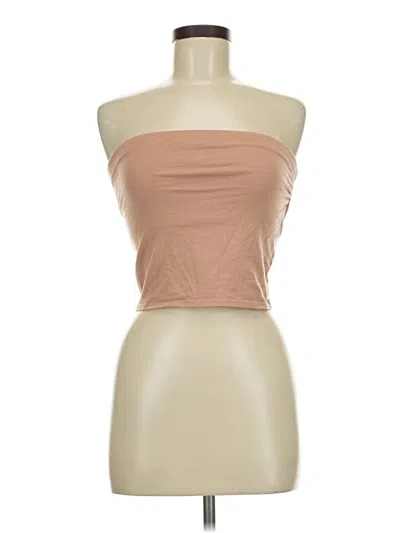 Pre-owned Michael Lauren Tube Top Tan Strapless Neckline Tops
