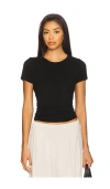 Michael Lauren Tucker Short Sleeve Fitted Tee In Black
