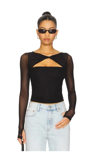 Michael Lauren Velo Knotted Neck Top In Black