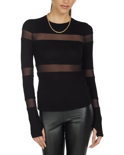 Michael Lauren Vex Long Sleeve Fitted Top In Black