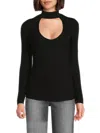 Shop Michael Lauren Women's Boatneck Cutout Top In Black