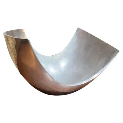 Pre-owned Michael Lax 1980s  Design Sculptural Serving Bowl For Metaal In Gray