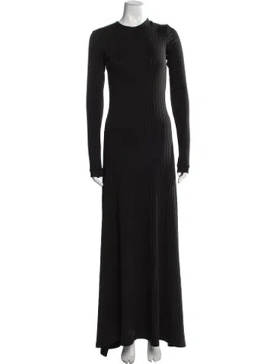 Pre-owned Michael Lo Sordo Crew Neck Long Dress In Black