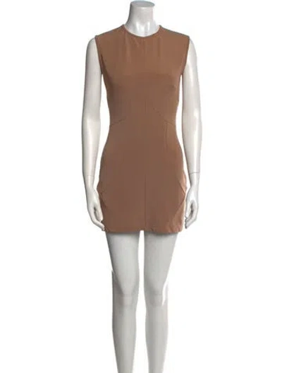 Pre-owned Michael Lo Sordo Crew Neck Mini Dress In Neutral